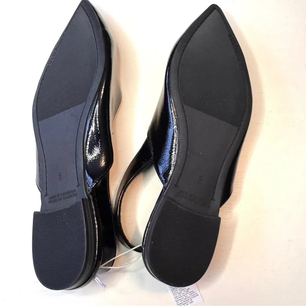 Old Navy Black  Ankle Buckle Slingback Pointed Toe Women's Shoes Sz 9 NWT
